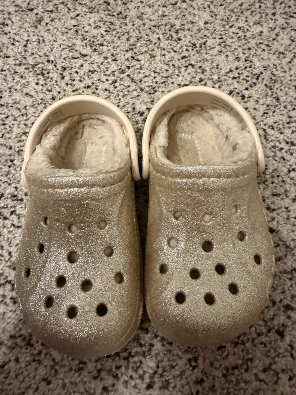 CROCS Kids Glitter Lined Clog - Champagne